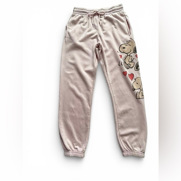 Peanuts Pants - Peanuts Snoopy Graphic Jogger Sweatpants Pink Size M New Without Tags